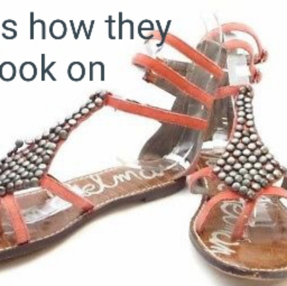 Sam Edelman 9.5M "Ginger" Coral Gladiator Sandals - Picture 5 of 6